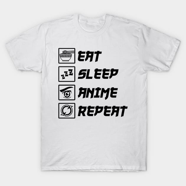 Eat Sleep Anime Repeat - Funny Anime Lovers Gift For Teens, Kids T-Shirt by Art Like Wow Designs